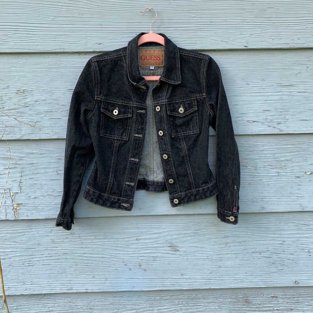 Vintage Guess Black Denim Jacket